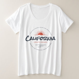 Camiseta Plus Size Pôr do sol vintage de surf no Venice Beach Califór
