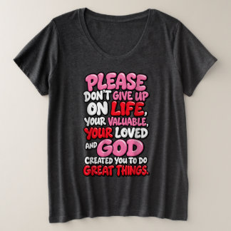 Camiseta Plus Size Por favor, não desista