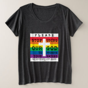 Camiseta Plus Size Por favor, pare