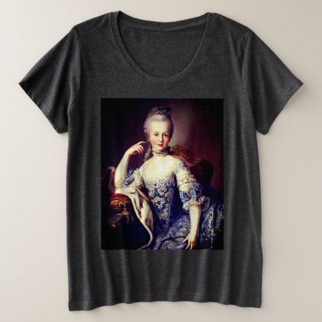 Camiseta Plus Size Portrait of Marie Antoinette (Frente do Design)