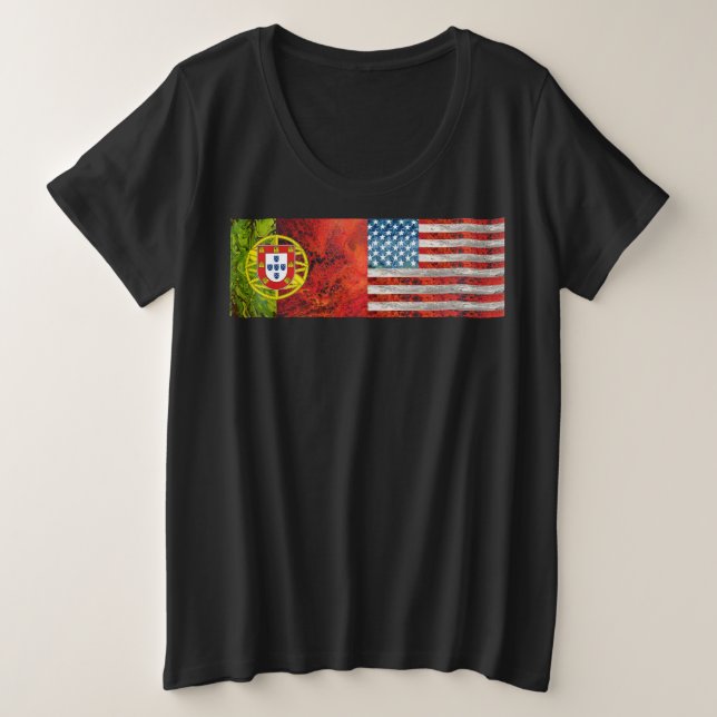Camiseta Plus Size Português americano (Frente do Design)