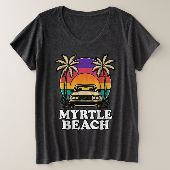 Camiseta Plus Size Praia de Myrtle (Frente do Design)