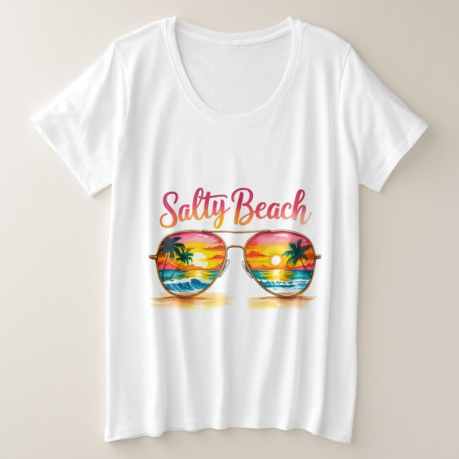 Camiseta Plus Size Praia Salgada  (Frente do Design)