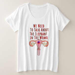 Camiseta Plus Size Precisamos conversar sobre o elefante na Womb