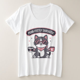 Camiseta Plus Size Presente de Bandana de Gato Legal Sarcástico para 