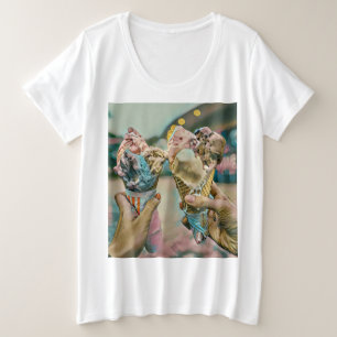 Camiseta Plus Size Presente no Dia Nacional do Sorvete