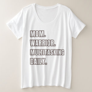 Camiseta Plus Size Presente para Mãe 2026 Mãe Guerreira Multitarefa D