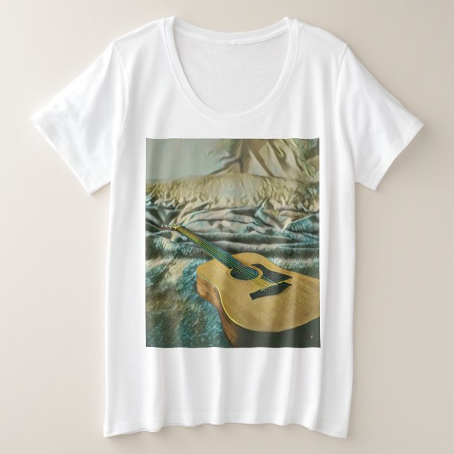 Camiseta Plus Size Presentes de amantes de guitarra (Frente do Design)