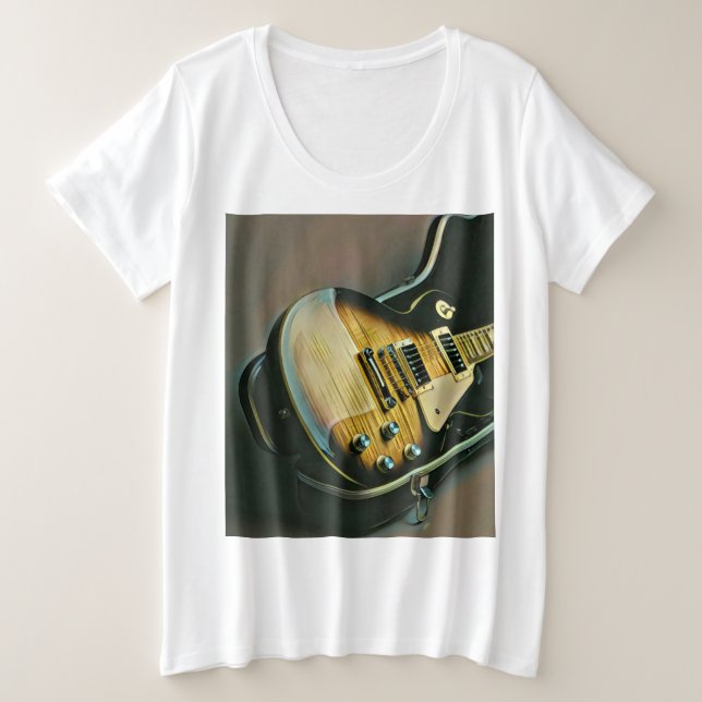 Camiseta Plus Size Presentes para guitarrista (Frente do Design)