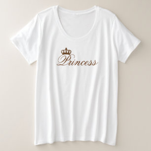Camiseta Plus Size Princesa Coroa (opções do estilo & do tamanho) -