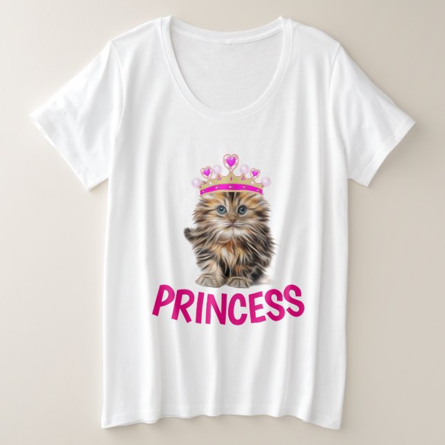 Camiseta Plus Size PRINCESS Cat T-Shirts (Frente do Design)