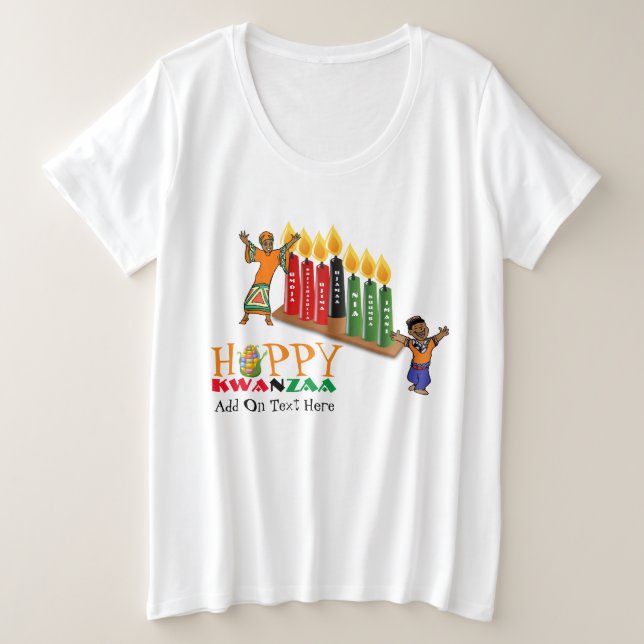 Camiseta Plus Size Princípios KWANZAA 7 Compatíveis (Frente do Design)