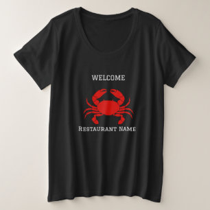 Camiseta Plus Size Produtos do mar de caranguejo vermelho moderno e s