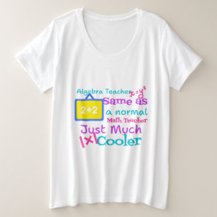 Camiseta Plus Size Professor de álgebra igual a professor normal de m