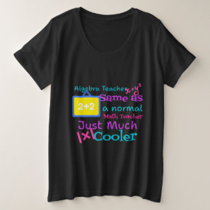 Camiseta Plus Size Professor de álgebra igual a professor normal de m