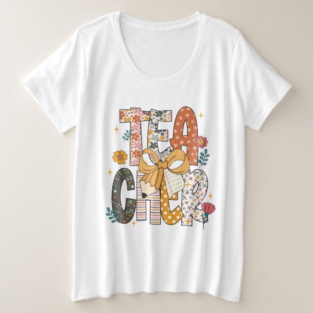 Camiseta Plus Size Professor de Flor  (Frente do Design)