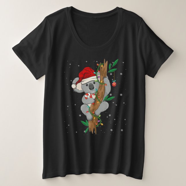 Camiseta Plus Size Professor Papais noeis de Natal Koala Sleigh (Frente do Design)