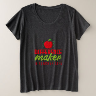 Camiseta Plus Size Professora Diferença de Arte Geradora Vida de Prof