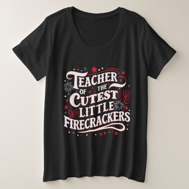 Camiseta Plus Size Professora dos Pequenos Bombeiros Mais Cutres 4º d (Frente do Design)
