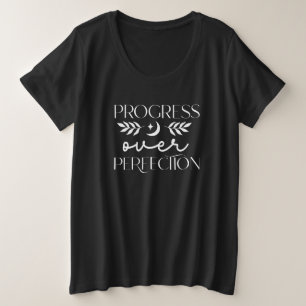 Camiseta Plus Size Progresso na percepção Inspiração de cota T-Shirt
