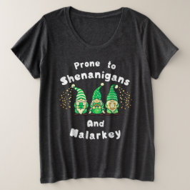 Camiseta Plus Size Prona Para Shenanigans E Gnomos Malarkey