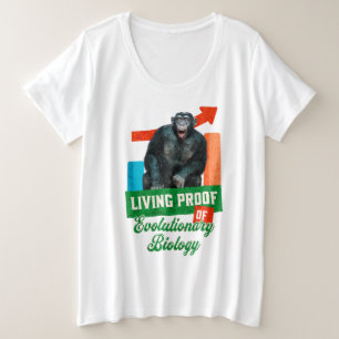 Camiseta Plus Size Prova viva da Biologia Evolutiva Chimp Engraçado