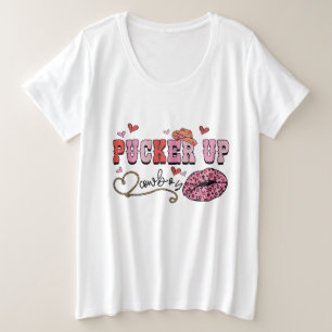 Camiseta Plus Size Pucker Up Cowboys Womens