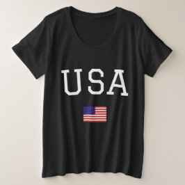 Camiseta Plus Size Quatro de Julho Festa EUA Bandeira América
