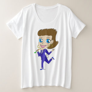 Camiseta Plus Size rabo de coelho chibi