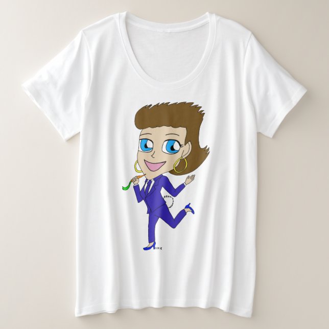 Camiseta Plus Size rabo de coelho chibi (Frente do Design)