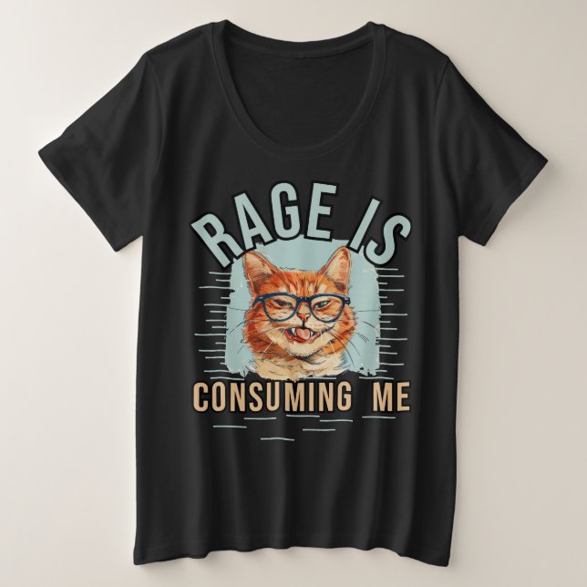 Camiseta Plus Size Rage Está Me Consumindo (Frente do Design)