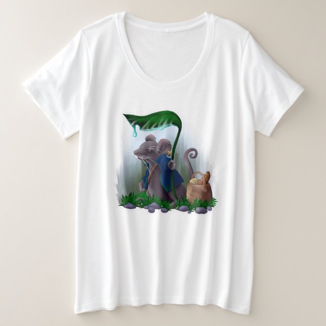 Camiseta Plus Size Rain Mouse |  (Frente do Design)