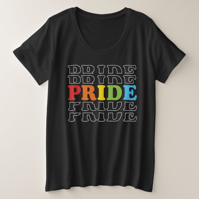Camiseta Plus Size Rainbow Pride (Frente do Design)