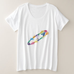 Camiseta Plus Size Rainbow Safety Pin Plus Size T-Shirt