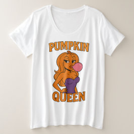 Camiseta Plus Size Rainha da Abóbora | glamour de halloween