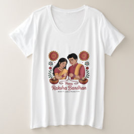 Camiseta Plus Size Raksha Bandhan  Womens Plus Size T-Shirt