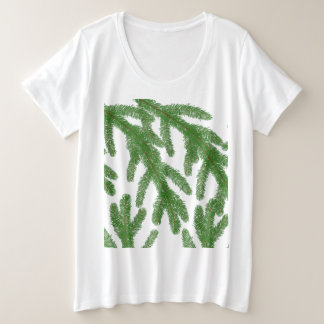 Camiseta Plus Size Ramificações da Árvore Fir de Natal