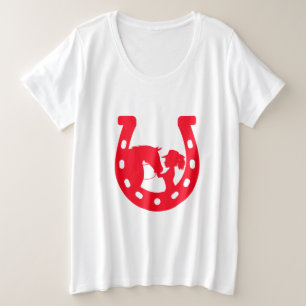 Camiseta Plus Size Rapariga Vermelha e Cavalo