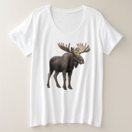 CAMISETA PLUS SIZE REALISTIC MOOSE DESIGN. SAMER BRASIL