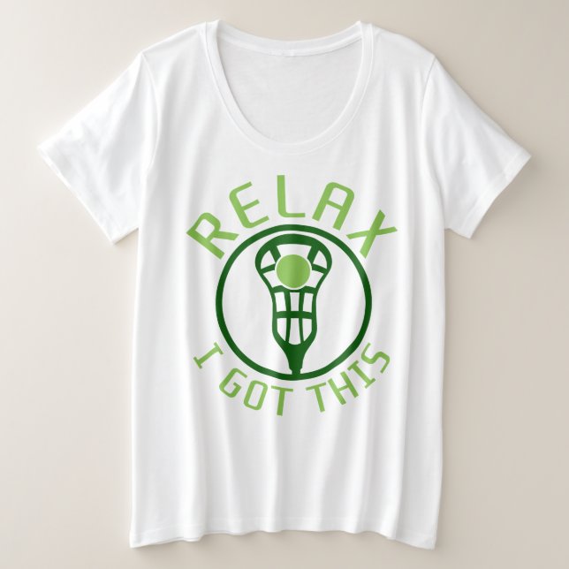 Camiseta Plus Size Relaxe Eu Tenho Este Lacrosse (Frente do Design)