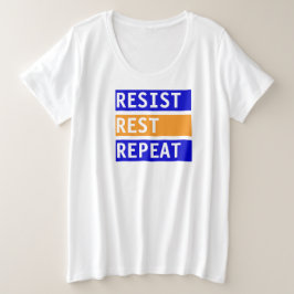 Camiseta Plus Size Resistir Repetição de Repouso