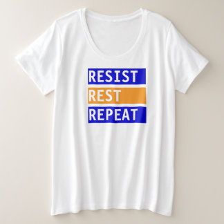 Camiseta Plus Size Resistir Repetição de Repouso