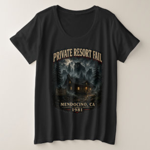 Camiseta Plus Size Resort Privado Falha Feminino Tamanho Maior Escuro