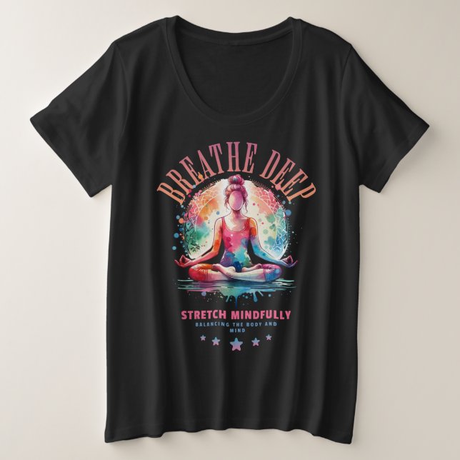 Camiseta Plus Size Respirar fundo (Frente do Design)