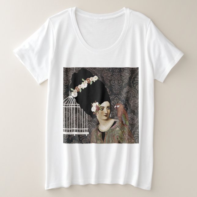 Camiseta Plus Size retrato (Frente do Design)