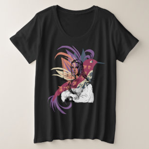 Camiseta Plus Size Retrato Abstrato de Arte Gráfica Renascença Vintag