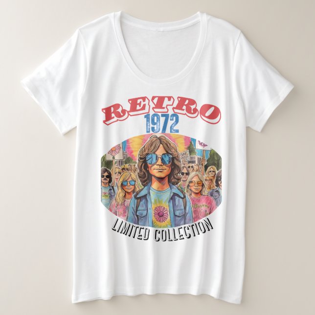 CAMISETA PLUS SIZE RETRO 1972 - REVIVÊNCIA RETRO (RECOLHA LIMITADA) (Frente do Design)