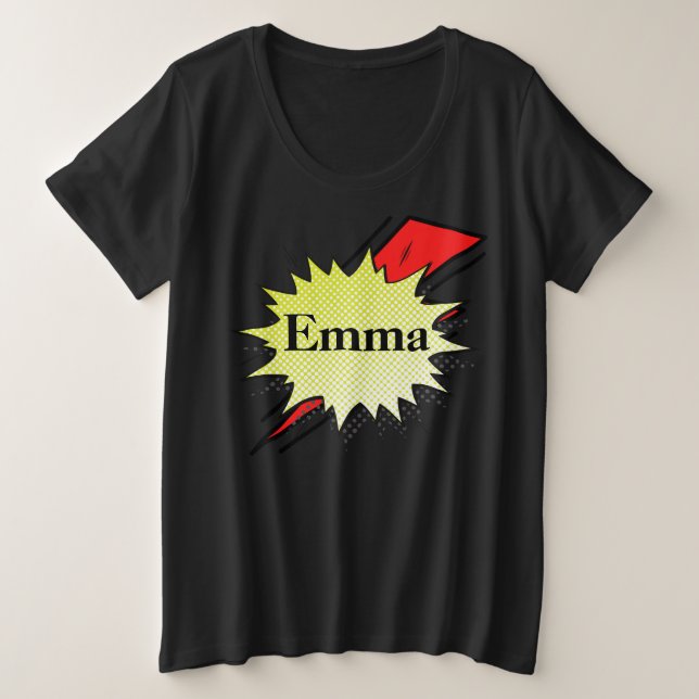 Camiseta Plus Size  Retro bubble color comic (Frente do Design)