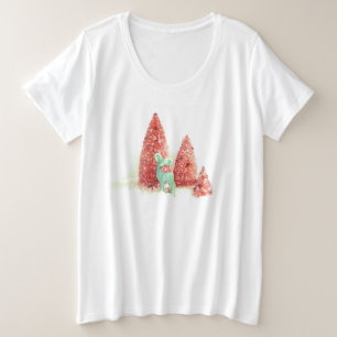 Camiseta Plus Size Retro Christmas Deer