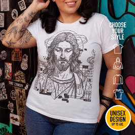 Camiseta Plus Size Retro Grid Jesus Rei dos Reis Apocalipse 19:16